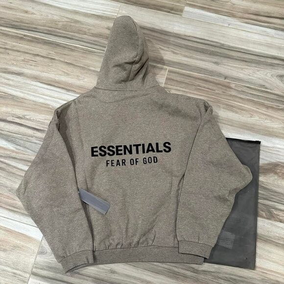 FW24 Heather Gray Essentials Fear Of God Pullover Hoodie - Picture 2 of 3